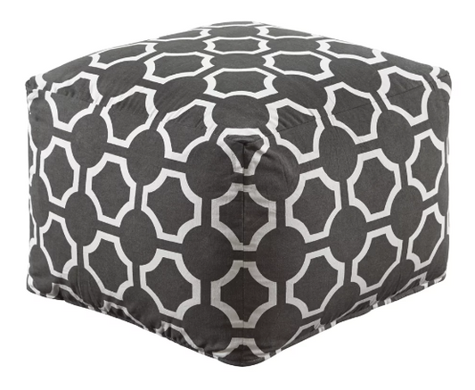 Geometric Gray Pouf